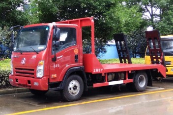 大運藍牌單橋平板運輸車