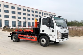 三環(huán)創(chuàng)客重載勾臂垃圾車 藍牌建筑垃圾轉運車