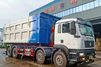 重汽汕德卡前四后八勾臂式26方垃圾車
